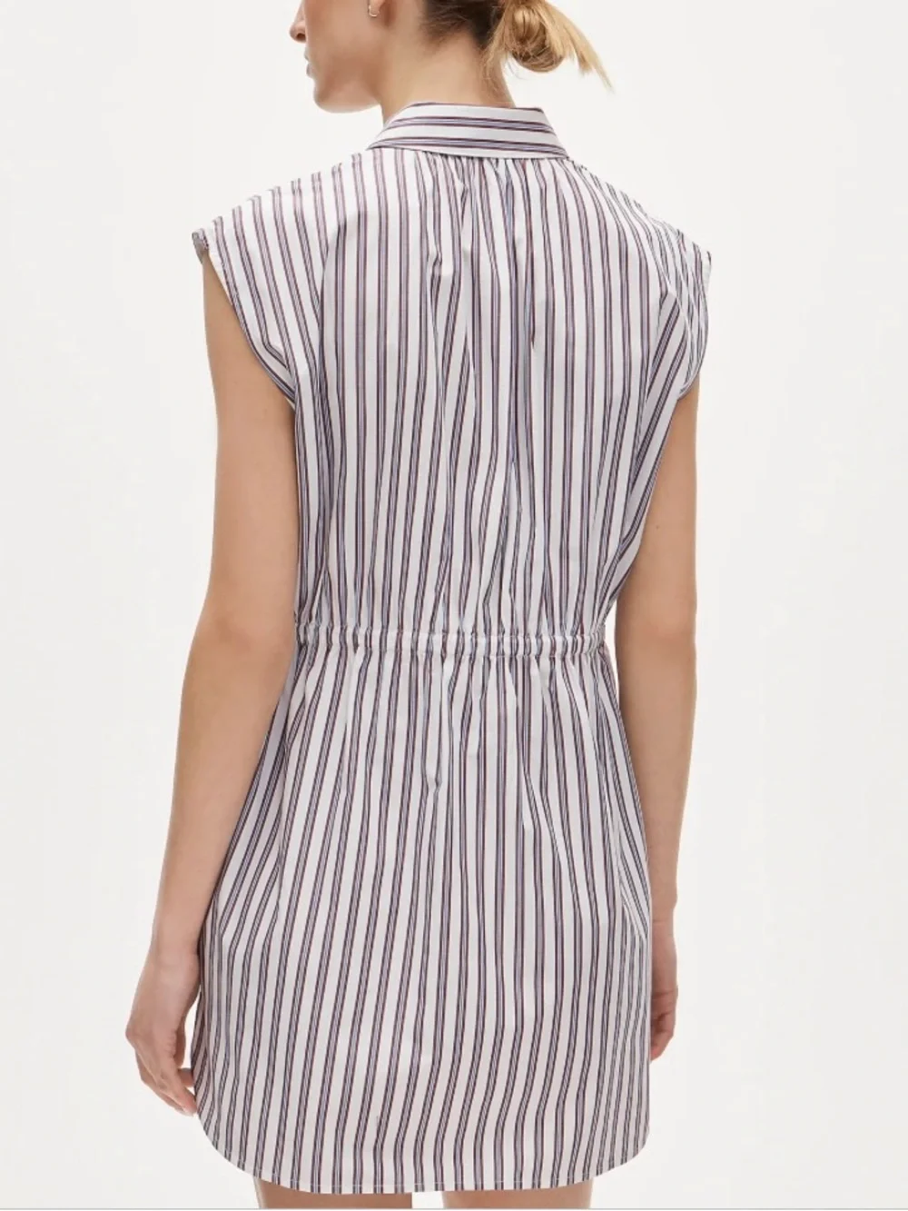 NWT J. Crew Mini Cap-sleeve Shirt-dress Striped Cotton Poplin Crushed Crimson